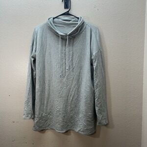 J Jill Sweatshirt Sz M Pure Jill Eco Terry Cowl Neck Soft Stretch Pullover Gray